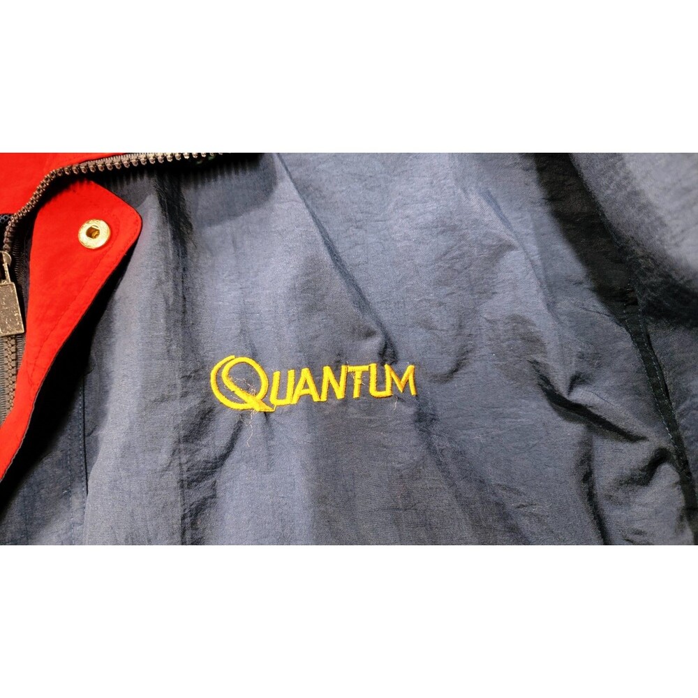 Vintage QUANTUM The Choice of Serious Fisherman Blue Fishing Jacket Sz L Taiwan - Picture 4 of 16